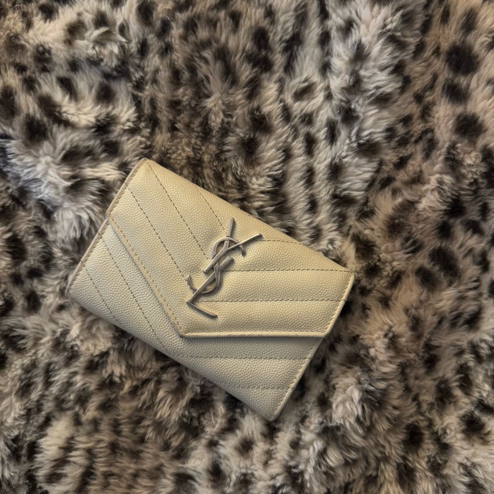 Yves Saint Laurent Cream Leather Wallet